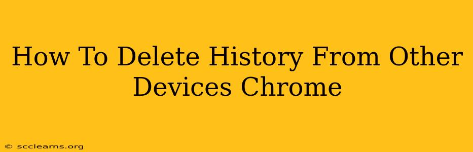 How To Delete History From Other Devices Chrome