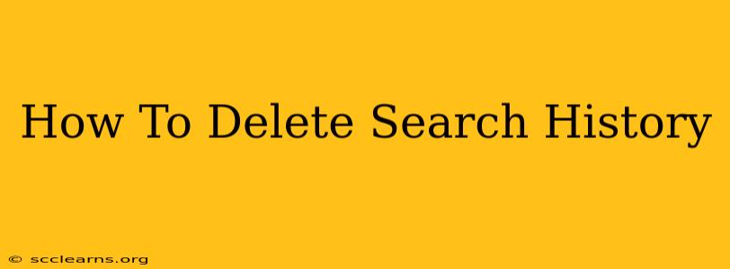 How To Delete Search History