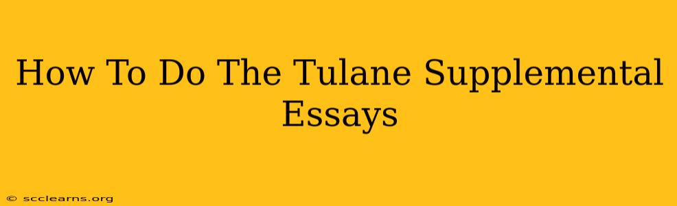 How To Do The Tulane Supplemental Essays