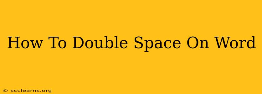 How To Double Space On Word