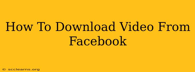 How To Download Video From Facebook