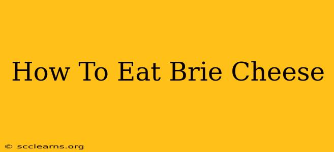 How To Eat Brie Cheese