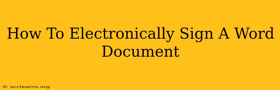 How To Electronically Sign A Word Document