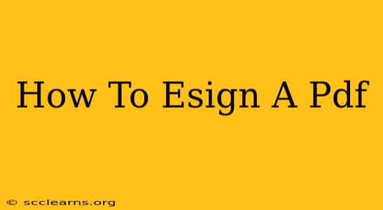 How To Esign A Pdf