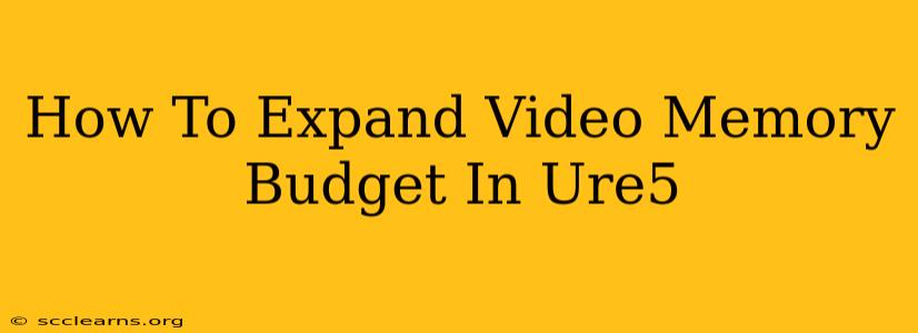 How To Expand Video Memory Budget In Ure5