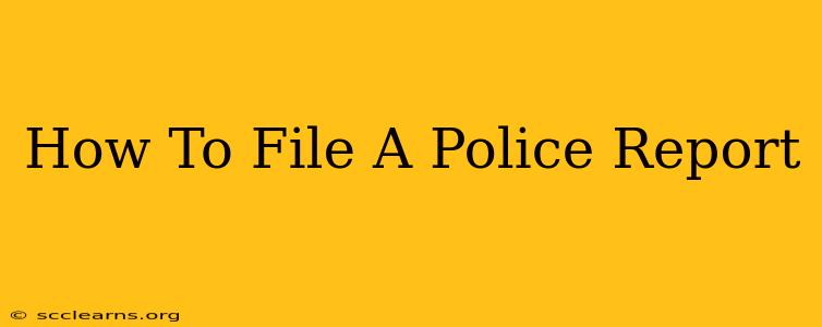 How To File A Police Report