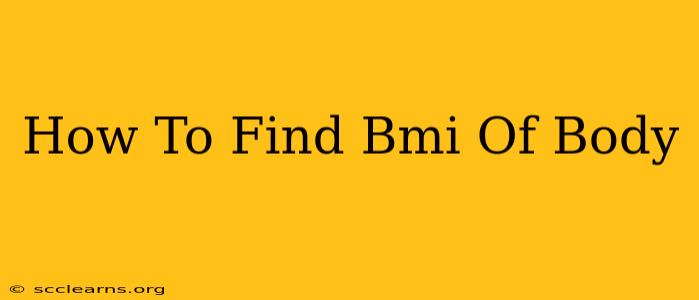 How To Find Bmi Of Body