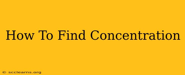 How To Find Concentration