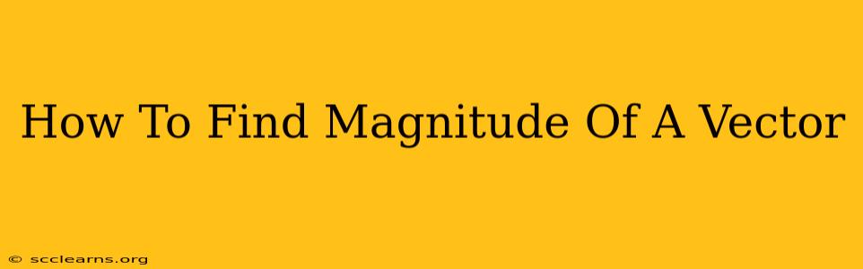 How To Find Magnitude Of A Vector