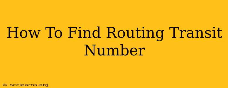 How To Find Routing Transit Number