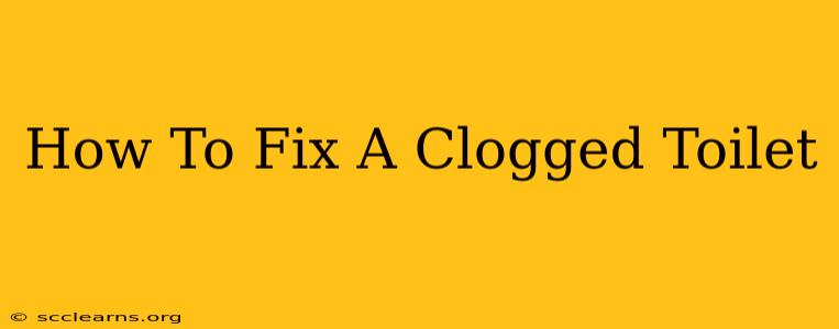 How To Fix A Clogged Toilet