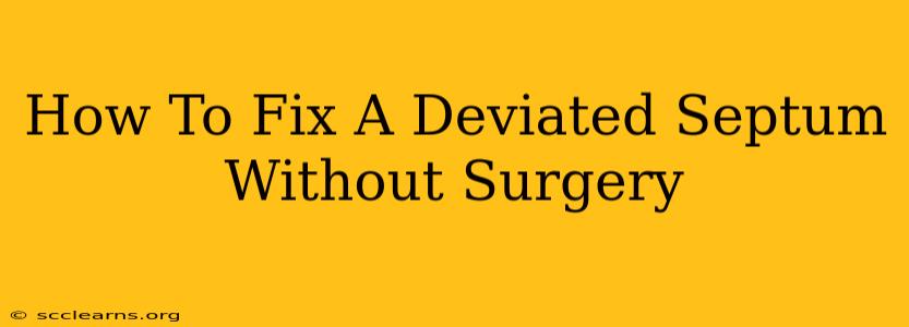 How To Fix A Deviated Septum Without Surgery