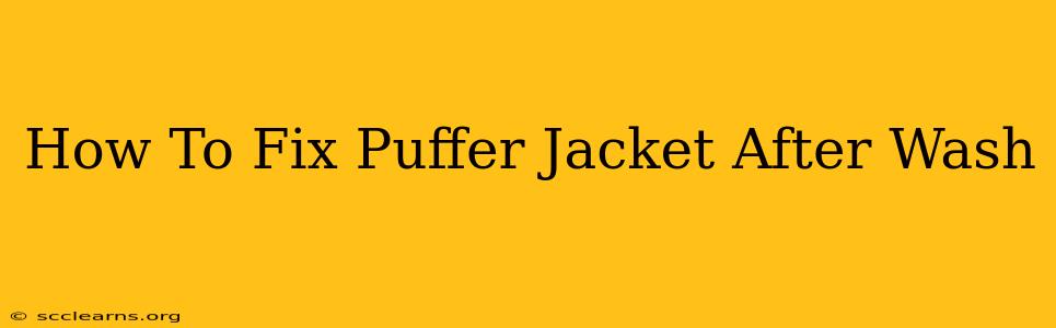 How To Fix Puffer Jacket After Wash