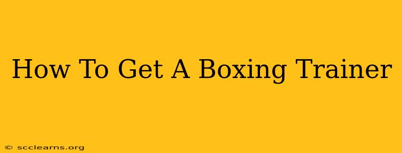 How To Get A Boxing Trainer