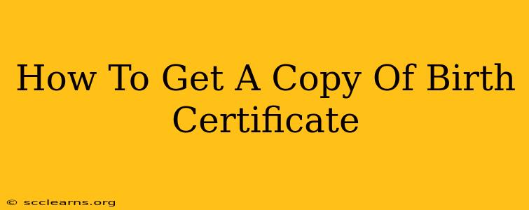 How To Get A Copy Of Birth Certificate