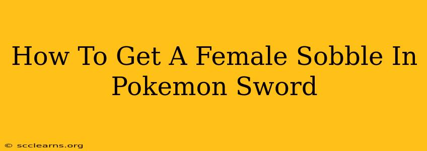 How To Get A Female Sobble In Pokemon Sword