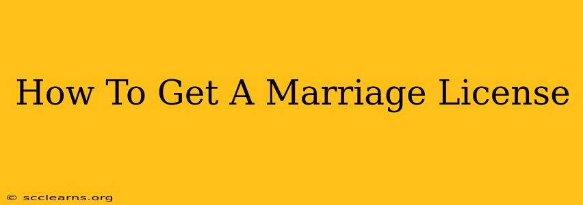 How To Get A Marriage License