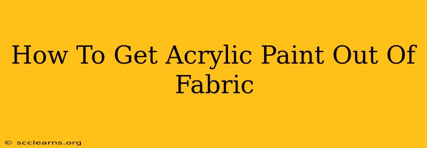 How To Get Acrylic Paint Out Of Fabric