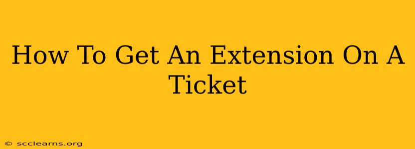 How To Get An Extension On A Ticket