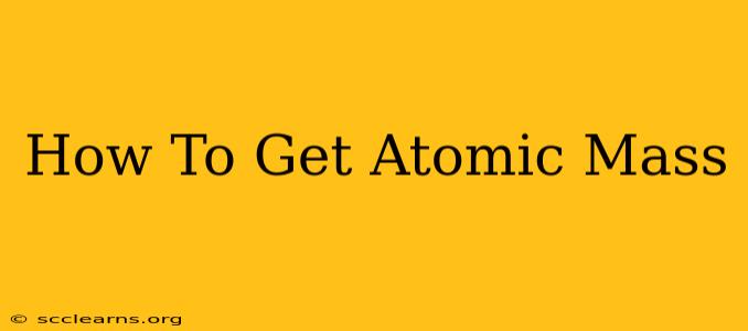 How To Get Atomic Mass