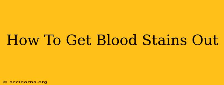 How To Get Blood Stains Out