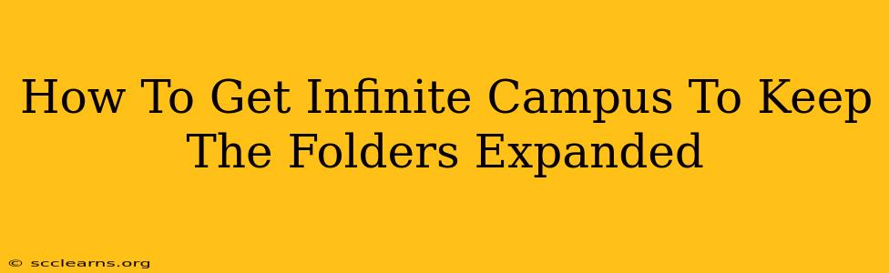 How To Get Infinite Campus To Keep The Folders Expanded