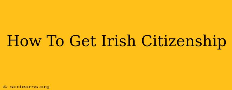 How To Get Irish Citizenship