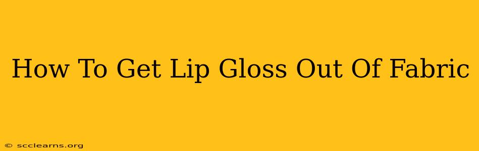 How To Get Lip Gloss Out Of Fabric