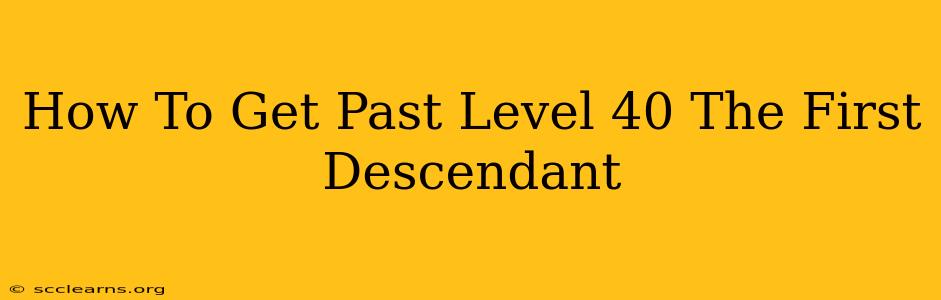 How To Get Past Level 40 The First Descendant