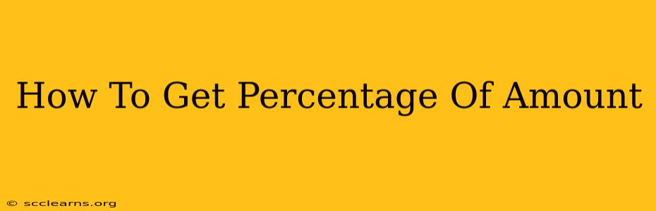 How To Get Percentage Of Amount