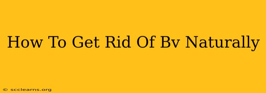 How To Get Rid Of Bv Naturally