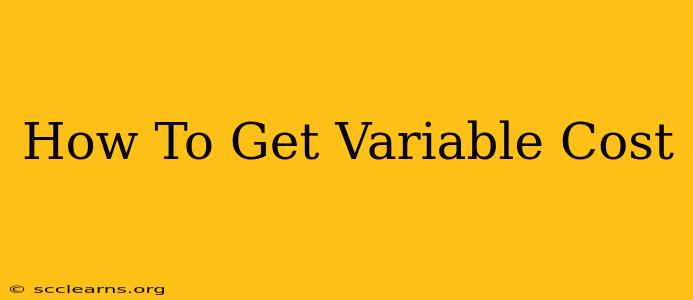 How To Get Variable Cost