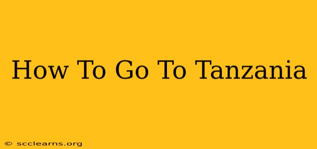 How To Go To Tanzania