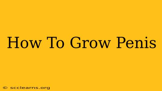 How To Grow Penis