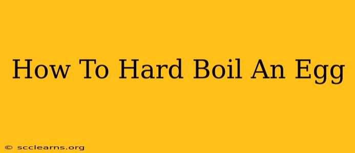 How To Hard Boil An Egg