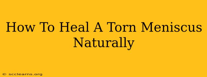 How To Heal A Torn Meniscus Naturally