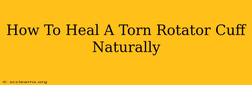 How To Heal A Torn Rotator Cuff Naturally