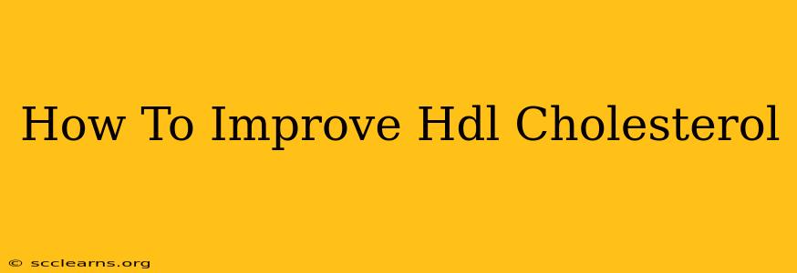 How To Improve Hdl Cholesterol