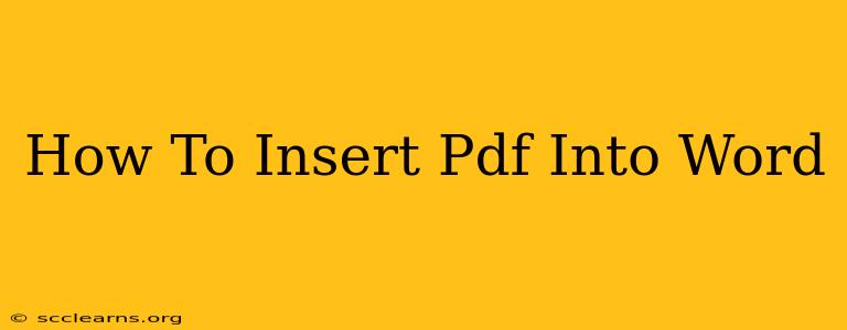 How To Insert Pdf Into Word