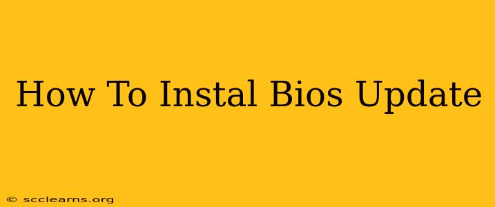 How To Instal Bios Update