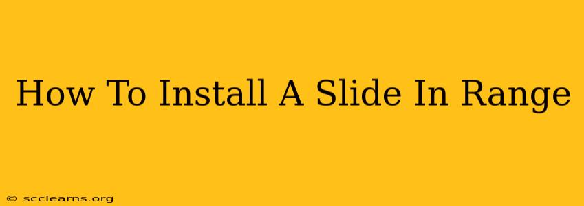 How To Install A Slide In Range