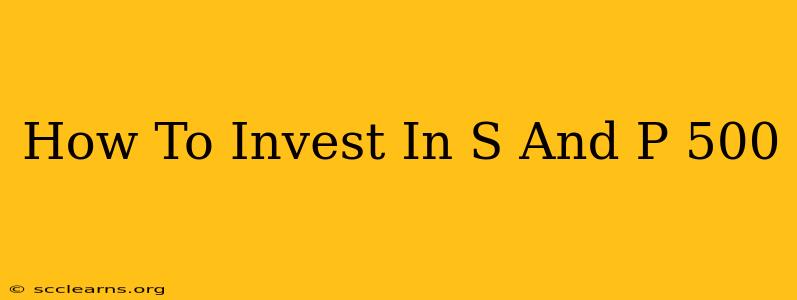 How To Invest In S And P 500