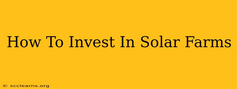 How To Invest In Solar Farms