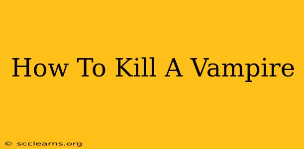 How To Kill A Vampire