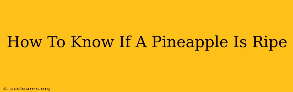 How To Know If A Pineapple Is Ripe