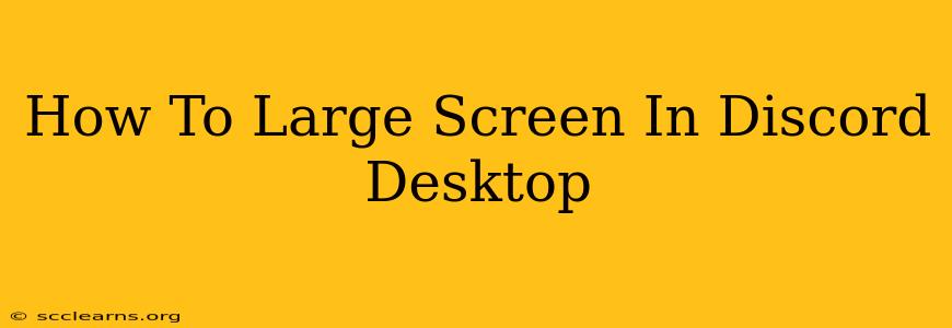 How To Large Screen In Discord Desktop