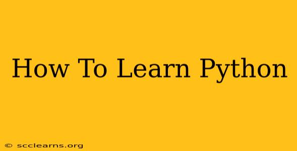 How To Learn Python