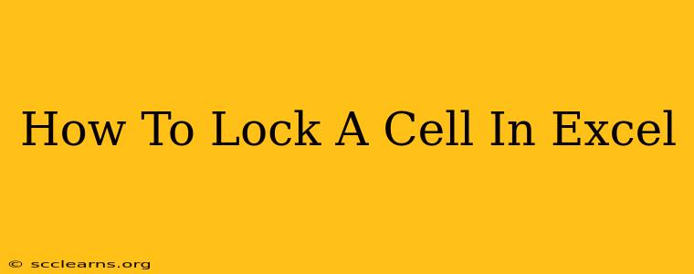 How To Lock A Cell In Excel