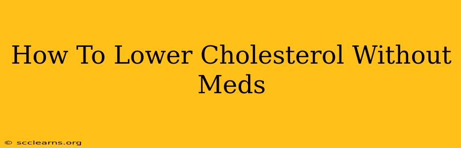 How To Lower Cholesterol Without Meds