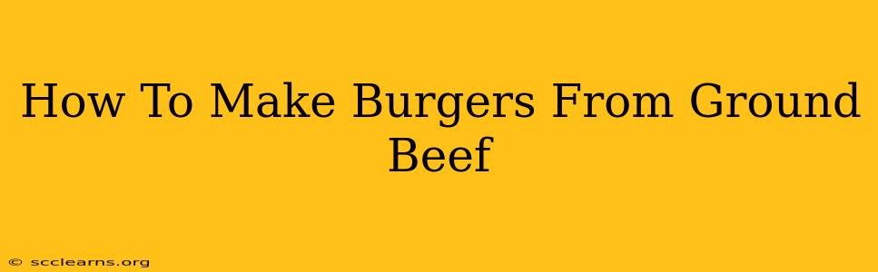 How To Make Burgers From Ground Beef